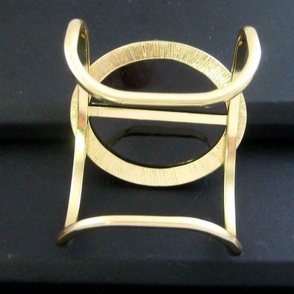 Fashion Jewelry Massive black oval Cuff goldtone - Picture 2 of 2